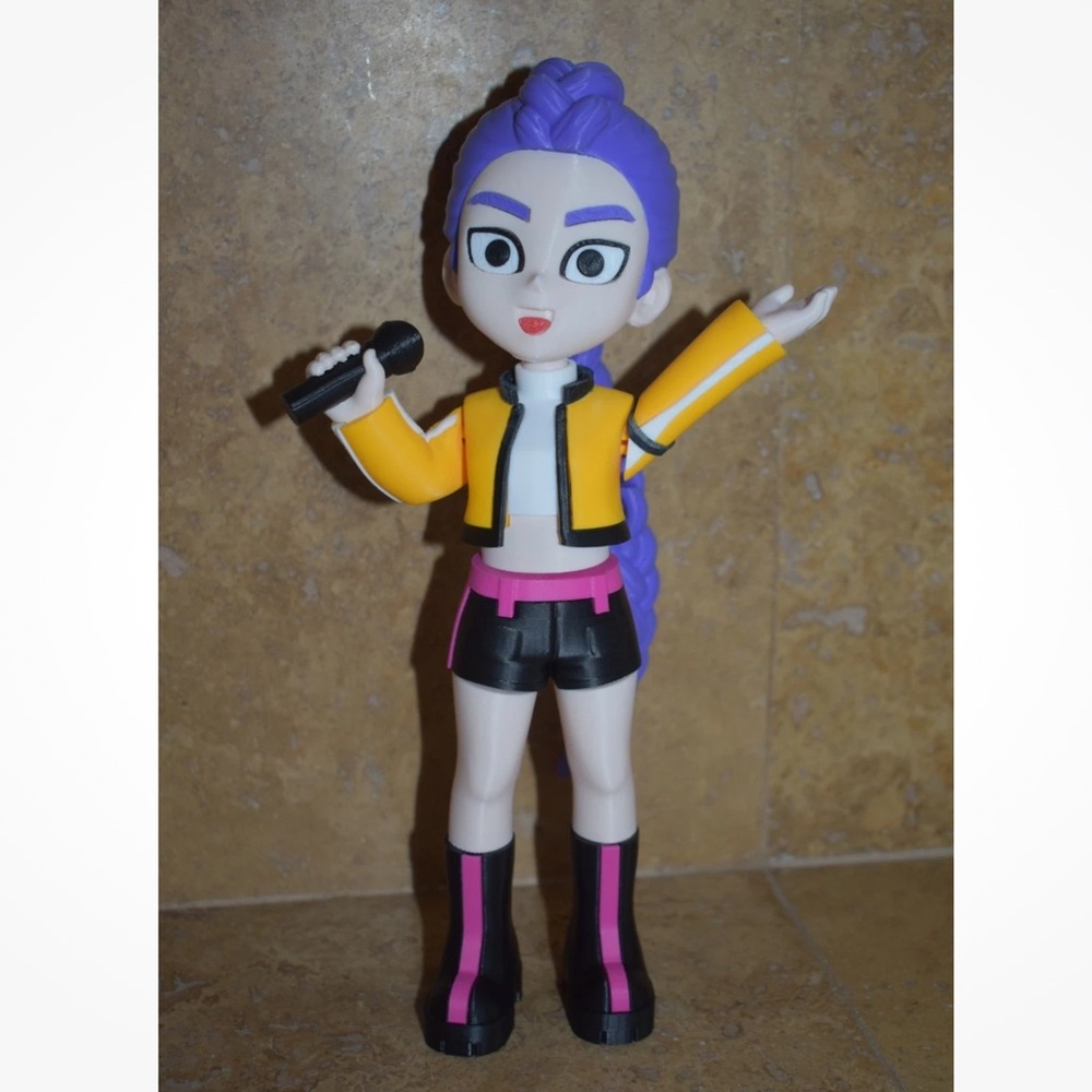DELUXE 3D Printed CHIBI BOBBLEHEAD Rumi K-Pop Demon Hunters OOAK Figure statue
